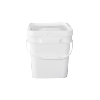 5L Plastik Kare Kova Beyaz Kapaklı
